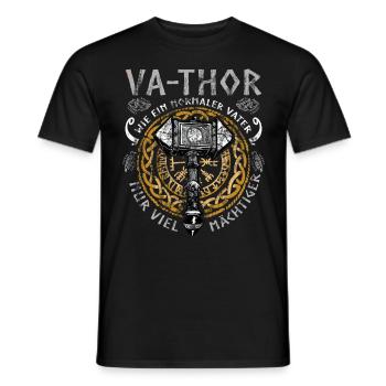 Vathor - Father's Day Father's Day Gift Viking - Men's T-Shirt - black - Front - AI Model Male 178 light (178cm)