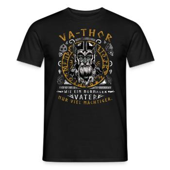 Vathor - Father's Day Father's Day Gift Viking - Men's T-Shirt - black - Front - AI Model Male 178 light (178cm)