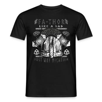 Vathor - Fête des pères Cadeau Fête des Pères Viking - T-shirt homme - noir - Devant - AI Model Male 178 light (178cm)