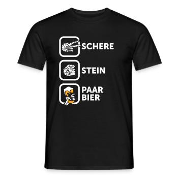 Schere, Stein, Paar, Bier - das perfekte Outfit - Männer T-Shirt - Schwarz - Vorne - AI Model Male 178 light (178cm)