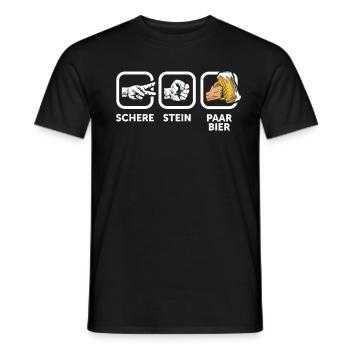 Schere, Stein, Paar, Bier - das perfekte Outfit - Männer T-Shirt - Schwarz - Vorne - AI Model Male 178 light (178cm)