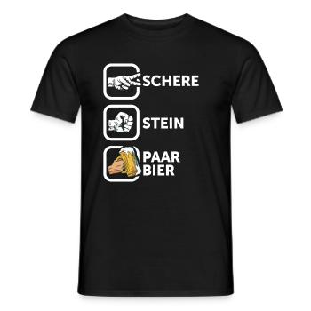 Des ciseaux, de la pierre, une paire, de la bière - la tenue parfaite - T-shirt homme - noir - Devant - AI Model Male 178 light (178cm)