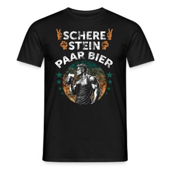 Des ciseaux, de la pierre, une paire, de la bière - la tenue parfaite - T-shirt homme - noir - Devant - AI Model Male 178 light (178cm)