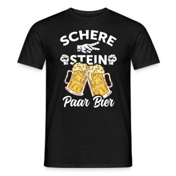 Schere, Stein, Paar, Bier - das perfekte Outfit - Männer T-Shirt - Schwarz - Vorne - AI Model Male 178 light (178cm)