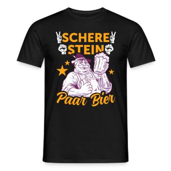 Schere, Stein, Paar, Bier - das perfekte Outfit - Männer T-Shirt - Schwarz - Vorne - AI Model Male 178 light (178cm)