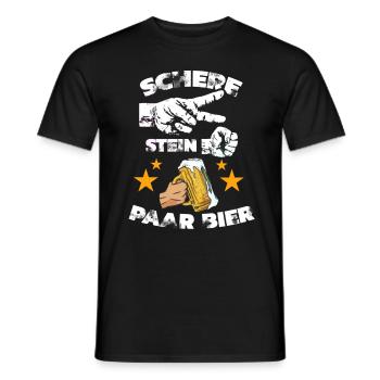 Schere, Stein, Paar, Bier - das perfekte Outfit - Männer T-Shirt - Schwarz - Vorne - AI Model Male 178 light (178cm)