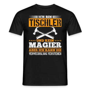 Je suis un menuisier et non un magicien - T-shirt homme - noir - Devant - AI Model Male 178 light (178cm)