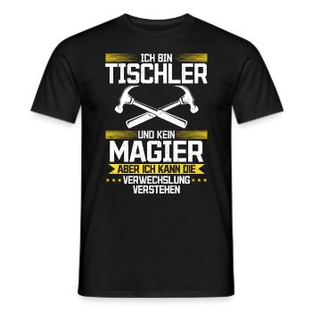 Je suis un menuisier et non un magicien - T-shirt homme - noir - Devant - AI Model Male 178 light (178cm)