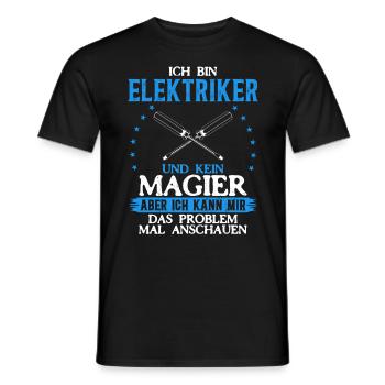 Electrician More than just spark magic - Men's T-Shirt - black - Front - AI Model Male 178 light (178cm)