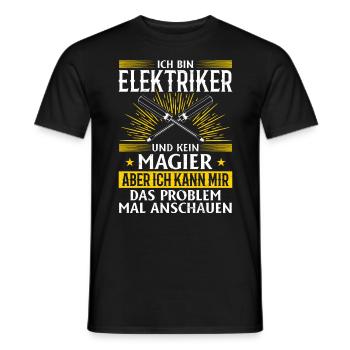Electrician More than just spark magic - Men's T-Shirt - black - Front - AI Model Male 178 light (178cm)
