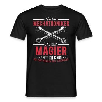 Mechatronics Technician Shirt Technology Magic in Action - Men's T-Shirt - black - Front - AI Model Male 178 light (178cm)