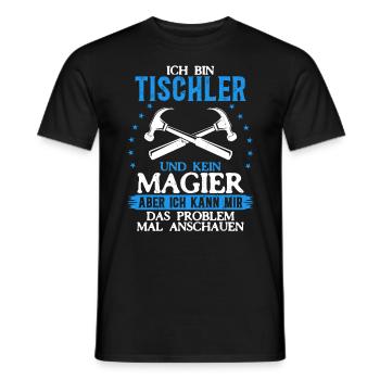 Je suis un menuisier et non un magicien - T-shirt homme - noir - Devant - AI Model Male 178 light (178cm)
