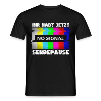 Vous avez maintenant une pause de la diffusion - Pas de signal - T-shirt homme - noir - Devant - AI Model Male 178 light (178cm)