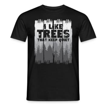 Arbres silencieux Silence humoristique - T-shirt homme - noir - Devant - AI Model Male 178 light (178cm)