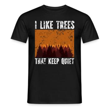 Arbres silencieux Silence humoristique - T-shirt homme - noir - Devant - AI Model Male 178 light (178cm)