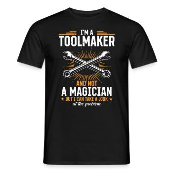 Mécanicien d’outils - Pas un magicien, juste un génie - T-shirt homme - noir - Devant - AI Model Male 178 light (178cm)