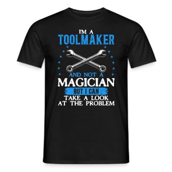 Tool Mechanic - Not a Magician, Just a Genius - Men's T-Shirt - black - Front - AI Model Male 178 light (178cm)