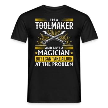 Tool Mechanic - Not a Magician, Just a Genius - Men's T-Shirt - black - Front - AI Model Male 178 light (178cm)