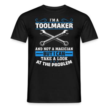 Tool Mechanic - Not a Magician, Just a Genius - Men's T-Shirt - black - Front - AI Model Male 178 light (178cm)