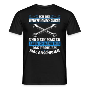 Tool Mechanic - Not a Magician, Just a Genius - Men's T-Shirt - black - Front - AI Model Male 178 light (178cm)