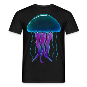 Méduse lumineuse - T-shirt homme - noir - Devant - AI Model Male 178 light (178cm)