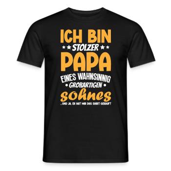 Proud Dad T-Shirt Gift from Son - Men's T-Shirt - black - Front - AI Model Male 178 light (178cm)