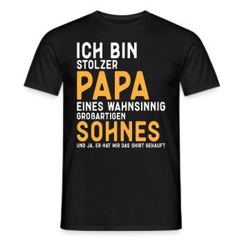 Proud Dad T-Shirt Gift from Son - Men's T-Shirt - black - Front - AI Model Male 178 light (178cm)