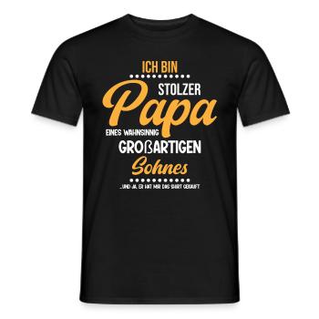 Proud Dad T-Shirt Gift from Son - Men's T-Shirt - black - Front - AI Model Male 178 light (178cm)