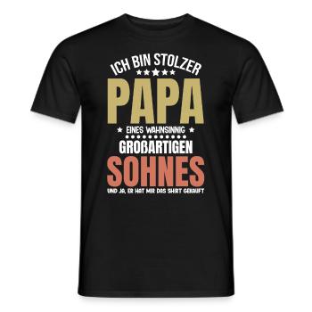 Proud Dad T-Shirt Gift from Son - Men's T-Shirt - black - Front - AI Model Male 178 light (178cm)