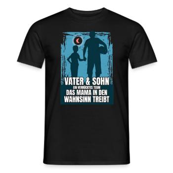 Father & Son a Crazy Team Partner Look - Men's T-Shirt - black - Front - AI Model Male 178 light (178cm)
