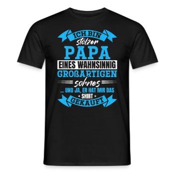 Proud Dad T-Shirt Gift from Son - Men's T-Shirt - black - Front - AI Model Male 178 light (178cm)
