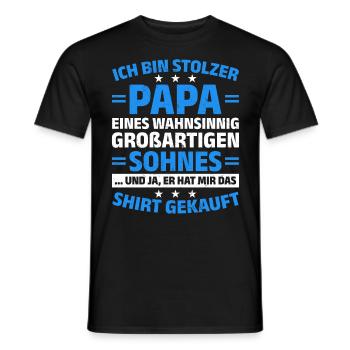 Proud Dad T-Shirt Gift from Son - Men's T-Shirt - black - Front - AI Model Male 178 light (178cm)