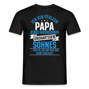 Proud Dad T-Shirt Gift from Son - Men's T-Shirt - black - Front - AI Model Male 178 light (178cm)