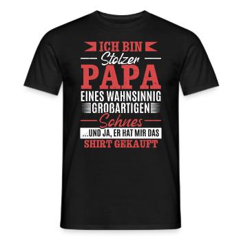 Proud Dad T-Shirt Gift from Son - Men's T-Shirt - black - Front - AI Model Male 178 light (178cm)