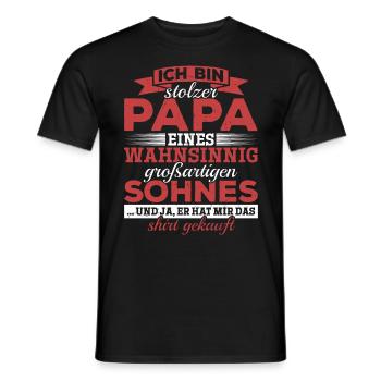 Proud Dad T-Shirt Gift from Son - Men's T-Shirt - black - Front - AI Model Male 178 light (178cm)