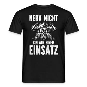 Firefighter Tshirt Firefighter Firefighter 112 - Men's T-Shirt - black - Front - AI Model Male 178 light (178cm)