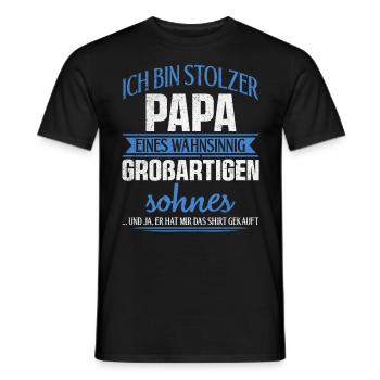 Proud Dad T-Shirt Gift from Son - Men's T-Shirt - black - Front - AI Model Male 178 light (178cm)
