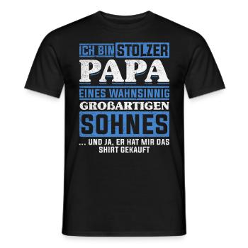 Proud Dad T-Shirt Gift from Son - Men's T-Shirt - black - Front - AI Model Male 178 light (178cm)