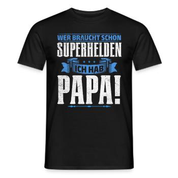 Superheld Papa Besser als jeder Comic-Held - Männer T-Shirt - Schwarz - Vorne - AI Model Male 178 light (178cm)