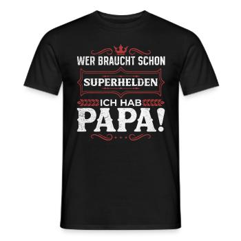 Superheld Papa Besser als jeder Comic-Held - Männer T-Shirt - Schwarz - Vorne - AI Model Male 178 light (178cm)