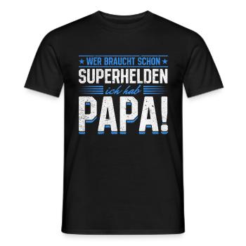 Superheld Papa Besser als jeder Comic-Held - Männer T-Shirt - Schwarz - Vorne - AI Model Male 178 light (178cm)