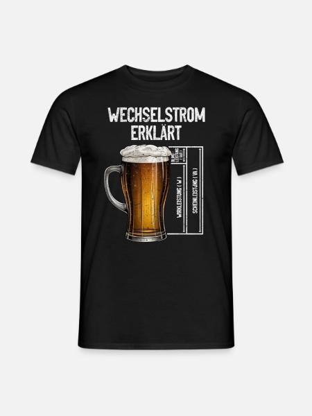 AC Explains Beer Electrician Technology - Men's T-Shirt - black