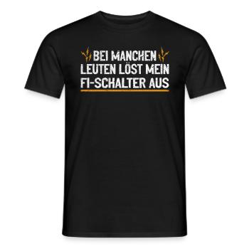 My RCD and I joke with voltage - Men's T-Shirt - black - Front - AI Model Male 178 light (178cm)