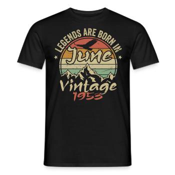 Geburtstag Juni 1953 geboren im Juni 1953 Retro 1953 - Männer T-Shirt - Schwarz - Vorne - AI Model Male 178 light (178cm)