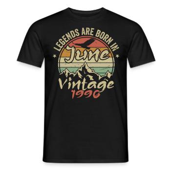 Birthday June 1996 born in June 1996 Retro 1996 - Men's T-Shirt - black - Front - AI Model Male 178 light (178cm)
