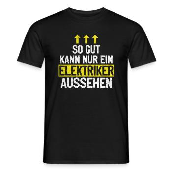 Électricien fier, professionnel et irrésistible - T-shirt homme - noir - Devant - AI Model Male 178 light (178cm)