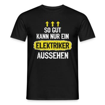 Électricien fier, professionnel et irrésistible - T-shirt homme - noir - Devant - AI Model Male 178 light (178cm)