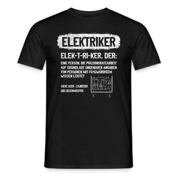 Électricien fier, professionnel et irrésistible - T-shirt homme - noir - Devant - AI Model Male 178 light (178cm)