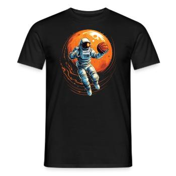 Astronaut basketball player in space, comic book illustration - Men's T-Shirt - black - Front - AI Model Male 178 light (178cm)