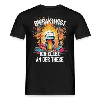 Bieraktivist ich klebe an der Theke – Partyspaß - Männer T-Shirt - Schwarz - Vorne - AI Model Male 178 light (178cm)